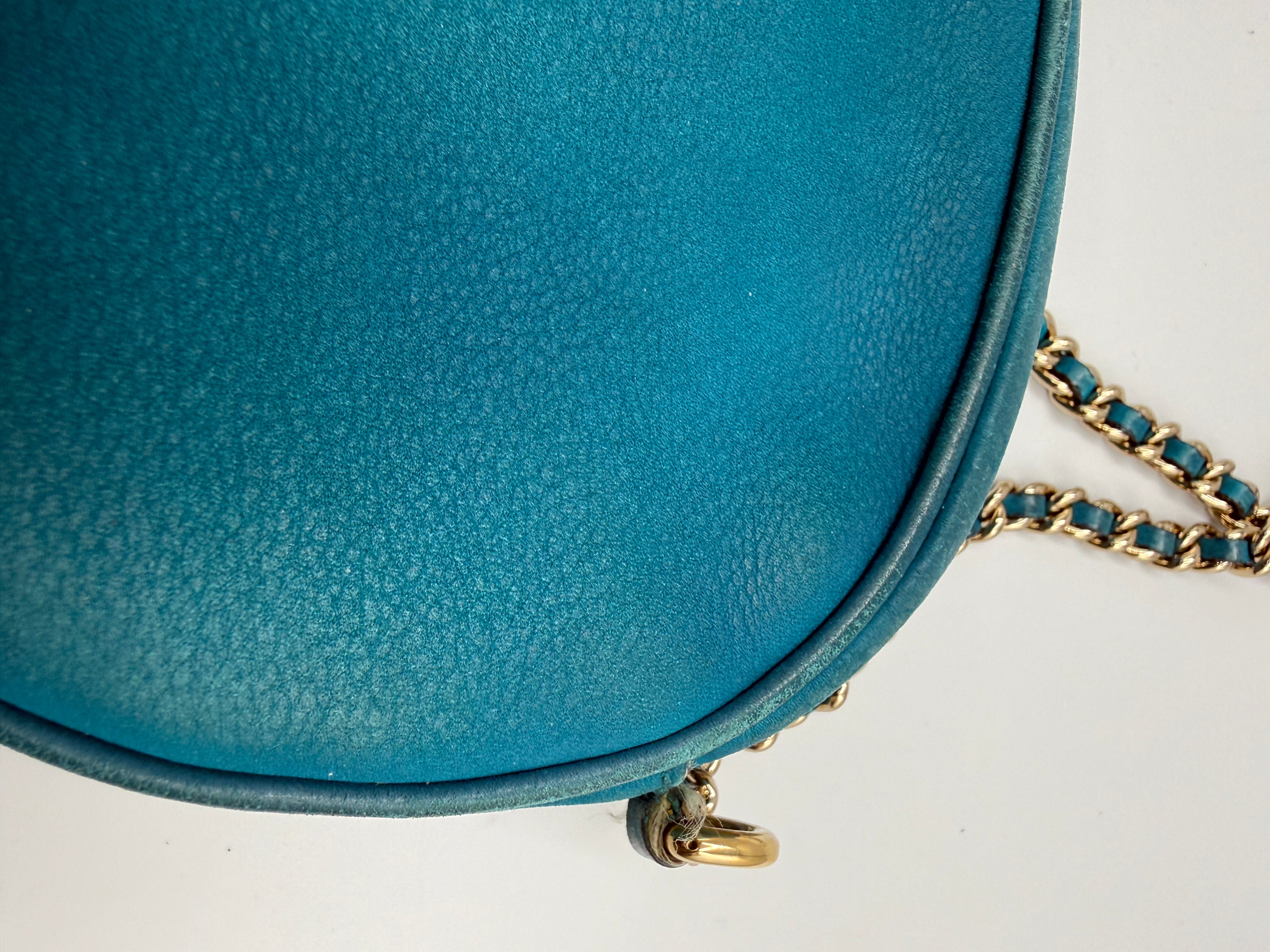 Gucci Soho Disco Bag in Blue Pebbled Suede Leather