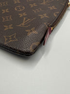 Vintage Louis Vuitton Monogram Pouch - Toiletry Case with Red Interior