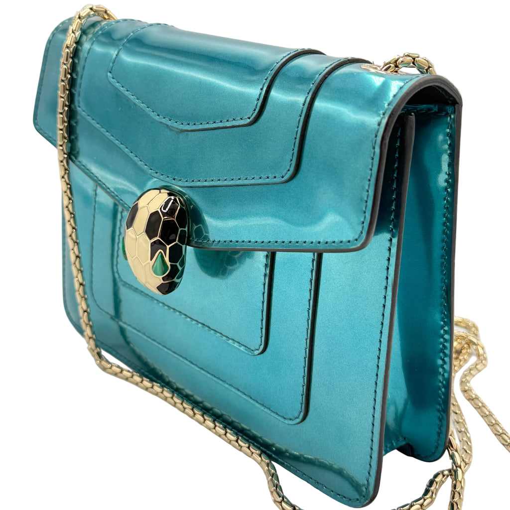 Bvlgari Serpenti Forever Bag in Green Patent Leather
