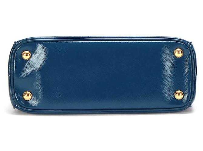 Prada Galleria Mini Bag in Blue Saffiano Lux Leather