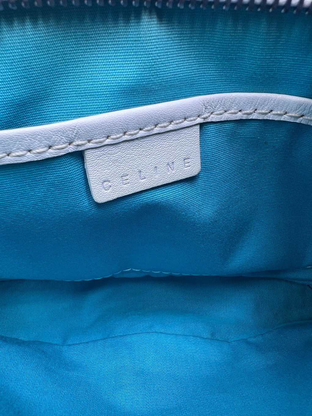 Celine Polka Dot Canvas Shoulder Bag