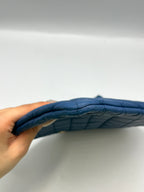 Chanel Navy Blue Quilted Lambskin CC Zip Pouch Clutch Bag