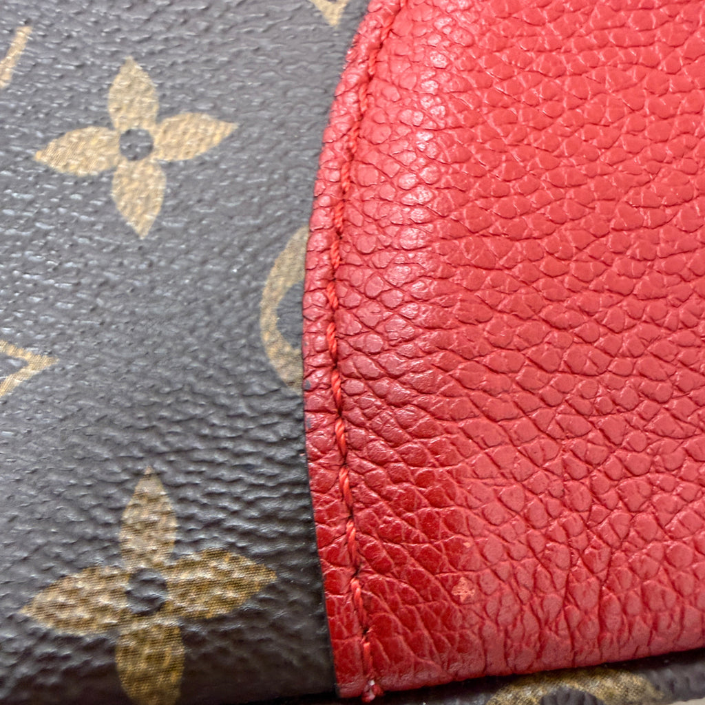 Louis Vuitton Flandrin Bag in Monogram Canvas and Red Calfskin