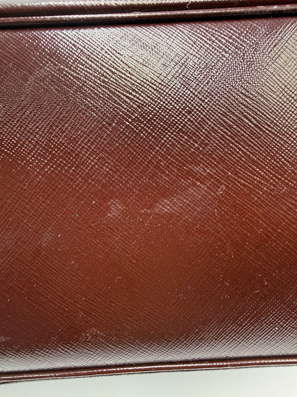 Prada Saffiano Lux Medium Promenade Dome Satchel (Granato / Burgundy)