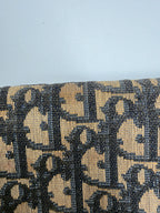Vintage Christian Dior Trotter Oblique Canvas Clutch Bag in Navy & Beige
