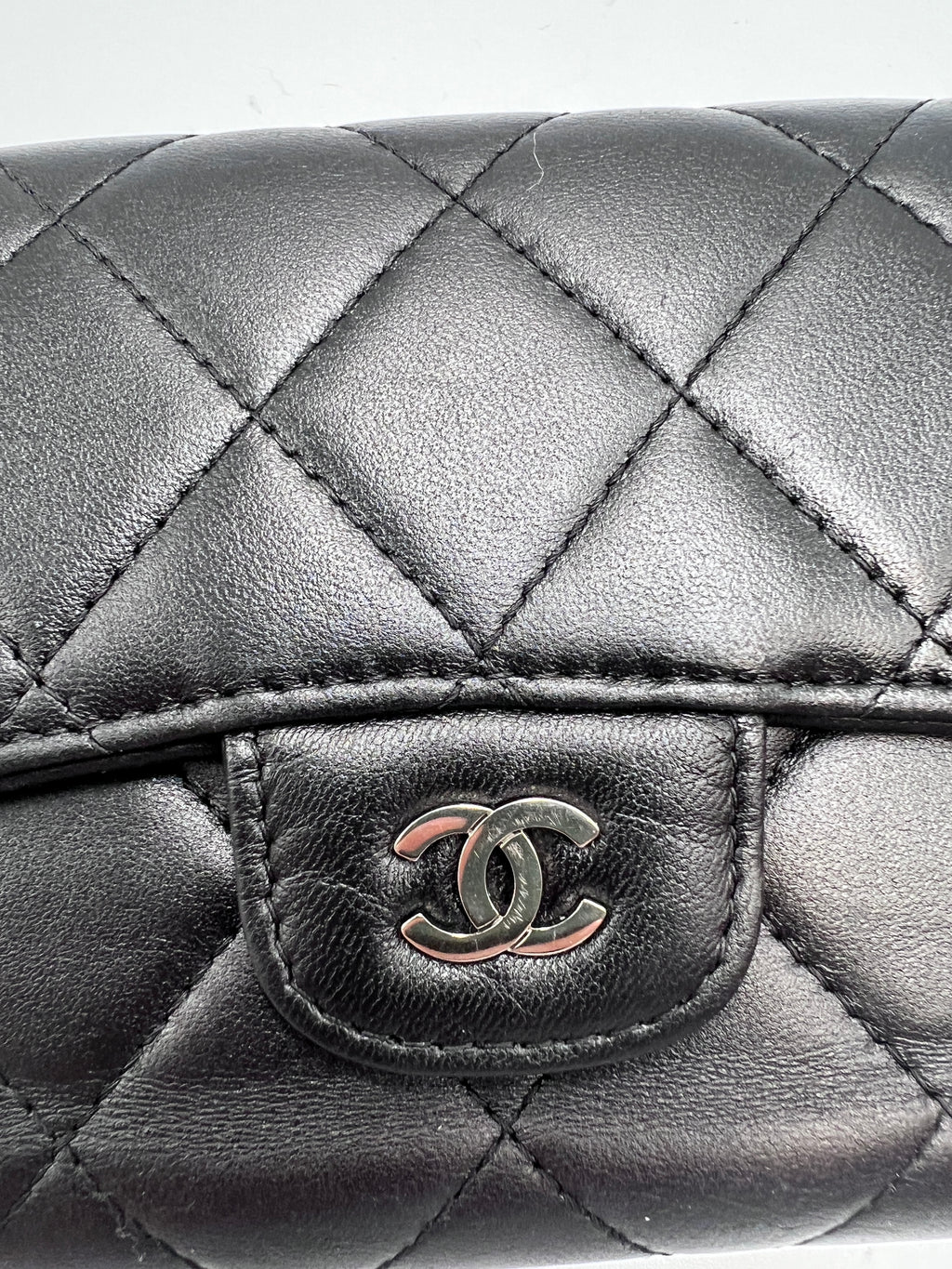 Chanel Classic Quilted Lambskin Flap Long Wallet Black