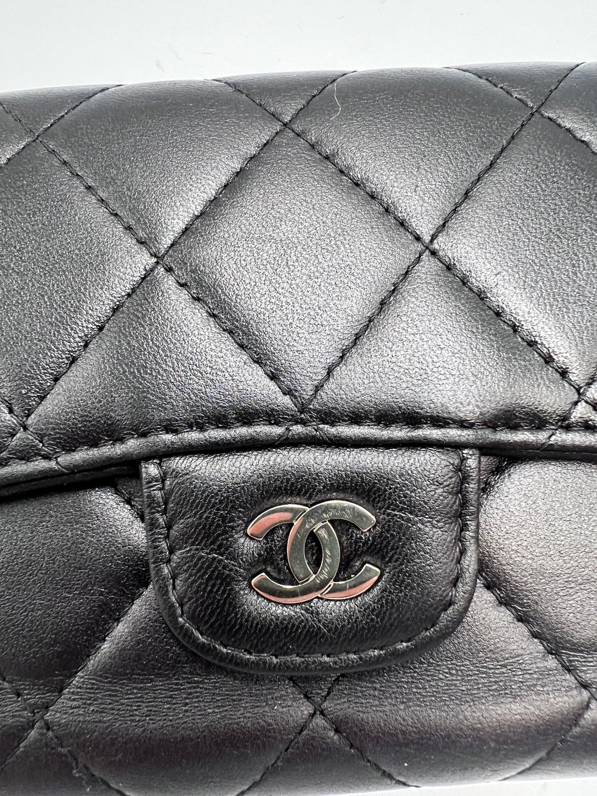 Chanel Classic Quilted Lambskin Flap Long Wallet Black
