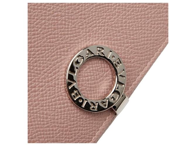 Bvlgari Bulgari Continental Long Wallet in Pink Grain Leather