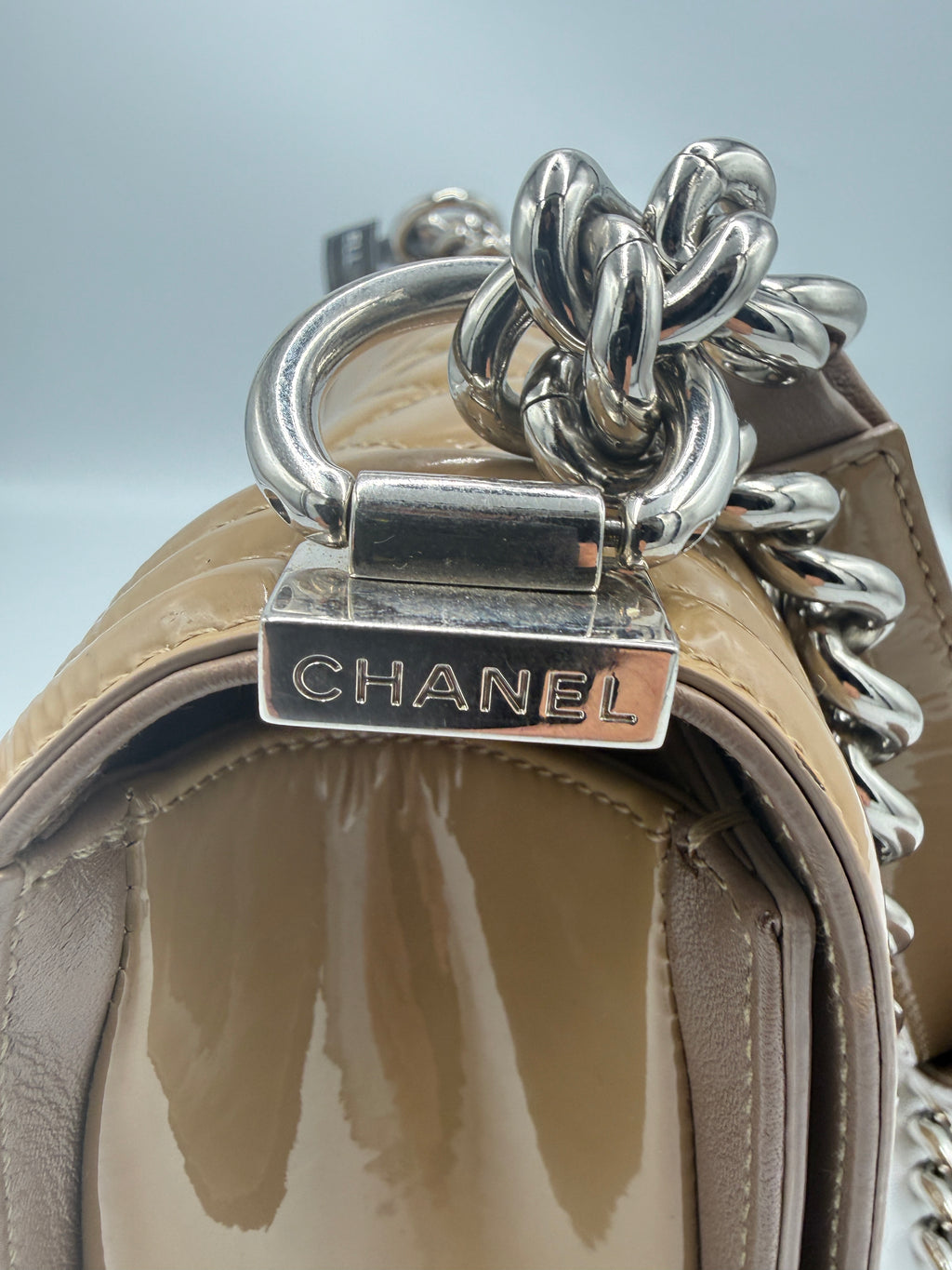 Chanel Beige Leboy Medium Crossbody Bag
