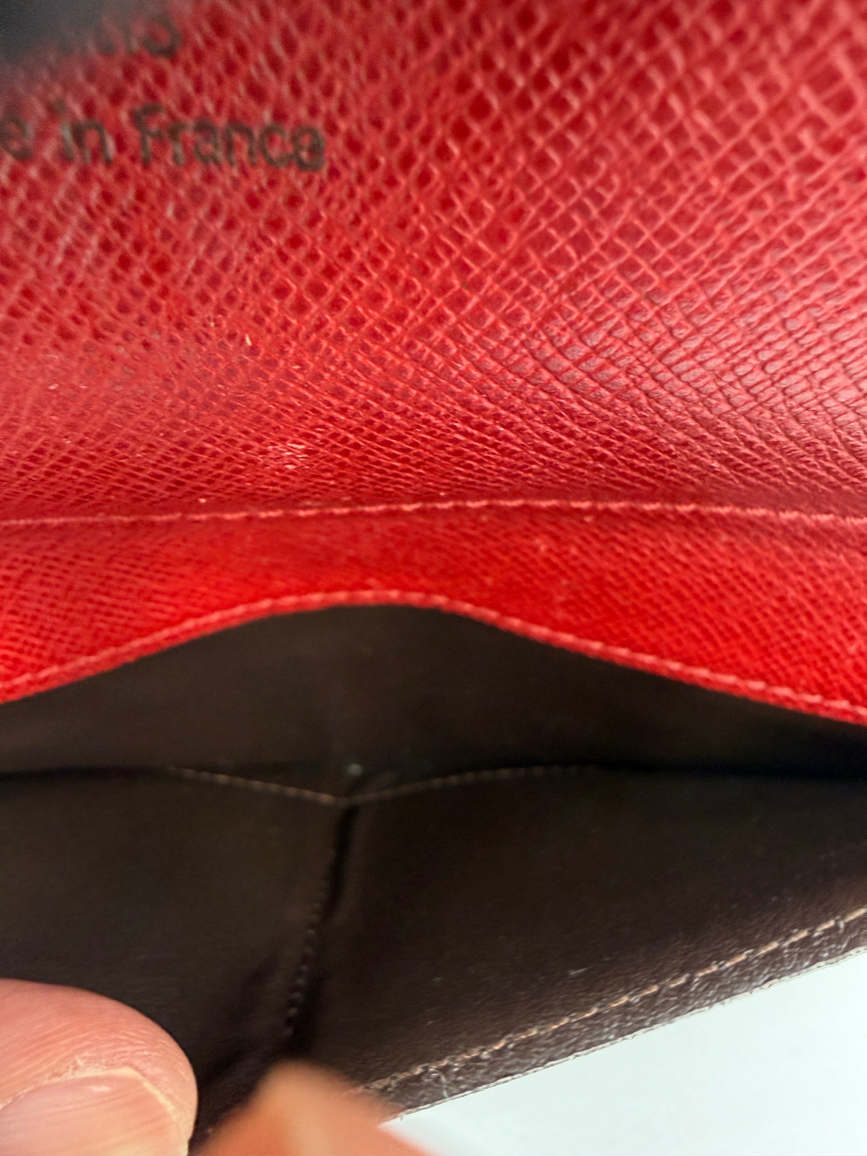 Louis Vuitton Josephine Wallet Monogram Canvas – Red Leather Interior