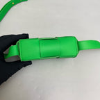 Bottega Veneta Candy Cassette Belt Bag in Parakeet Green Intreccio Leather