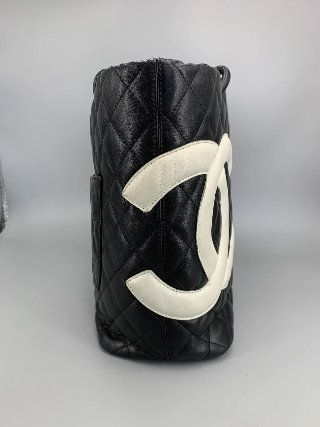 Chanel Cambon Ligne Large Tote – Black Quilted Calfskin with White CC