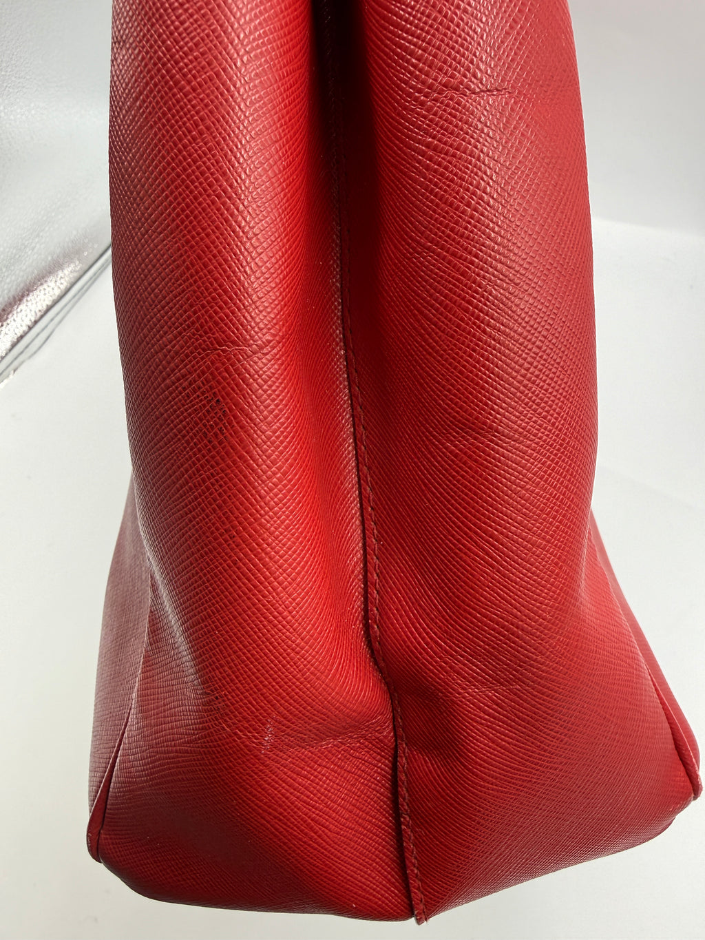 Prada Saffiano Lux Galleria Tote Bag - Red Leather (Pre-owned)