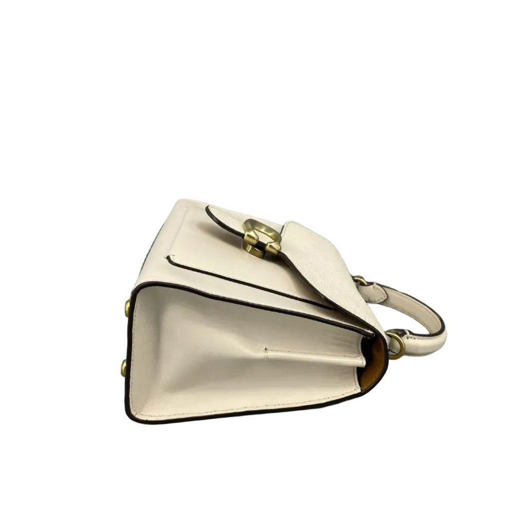 Coach Tabby Top Handle 20 Pebbled Leather Bag – Chalk White