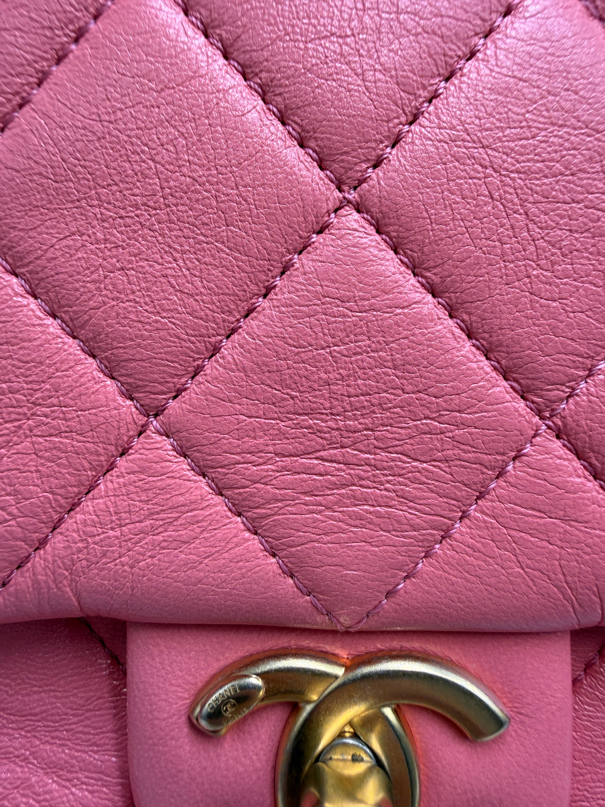Chanel Small Flap Bag in Coral Pink Lambskin Leather