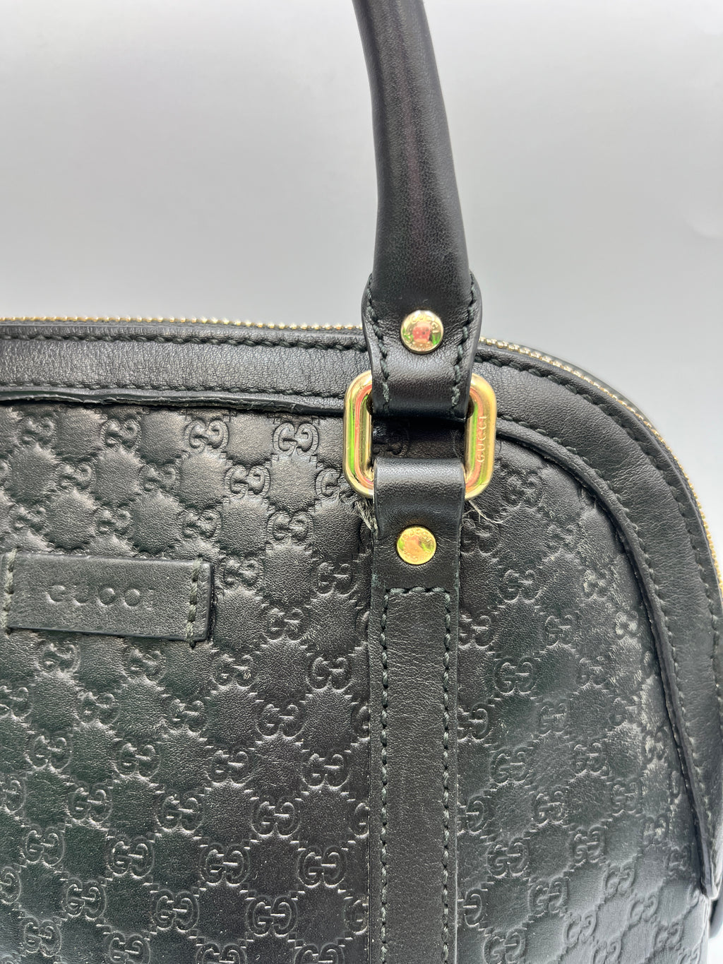 Gucci Guccissima Black Leather Dome Bag