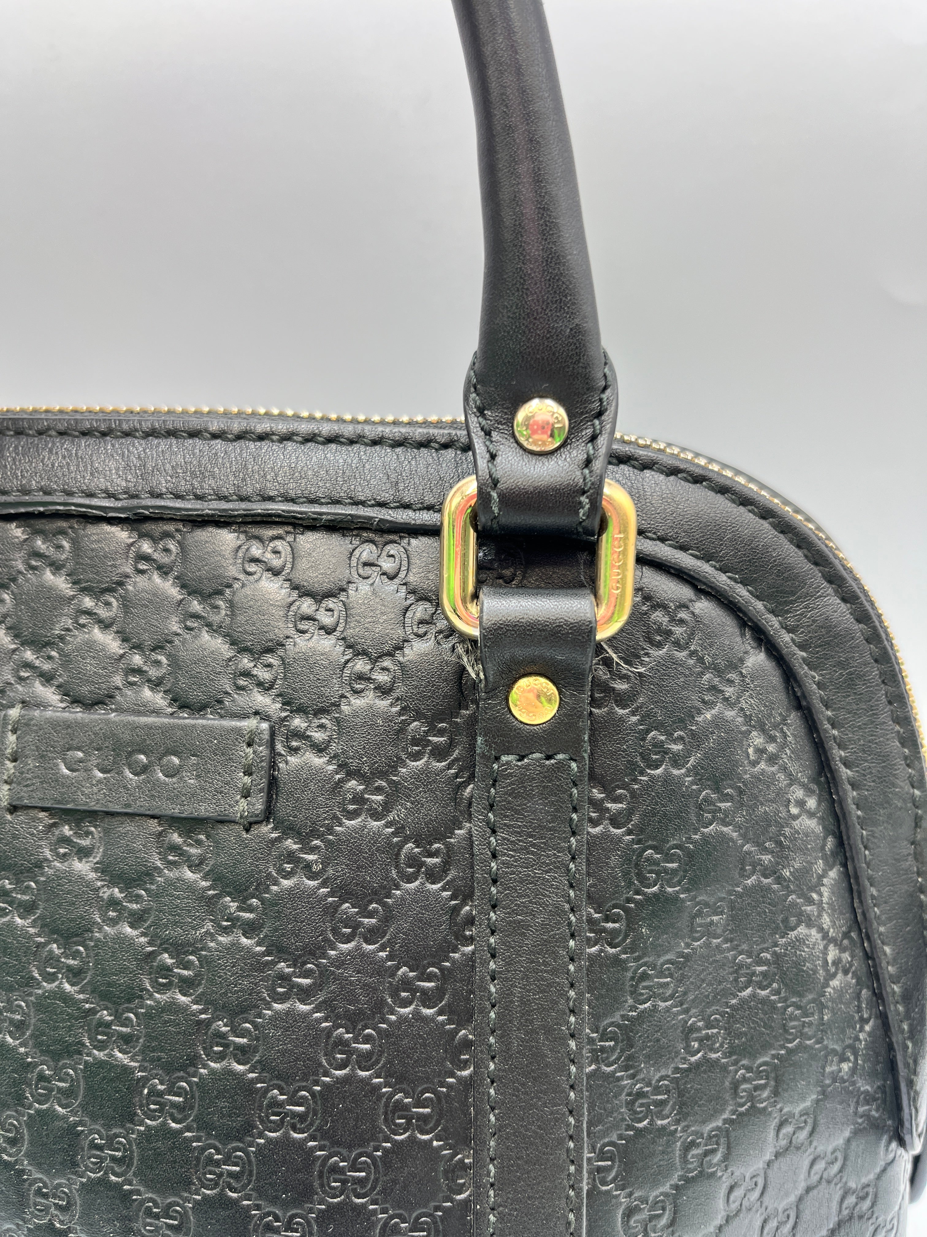 Gucci Guccissima Black Leather Dome Bag