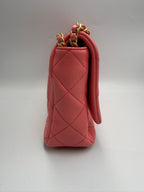 Chanel Small Flap Bag in Coral Pink Lambskin Leather
