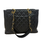 Chanel Grand Shopping Tote (GST) in Black Caviar Leather with Gold Hardware
