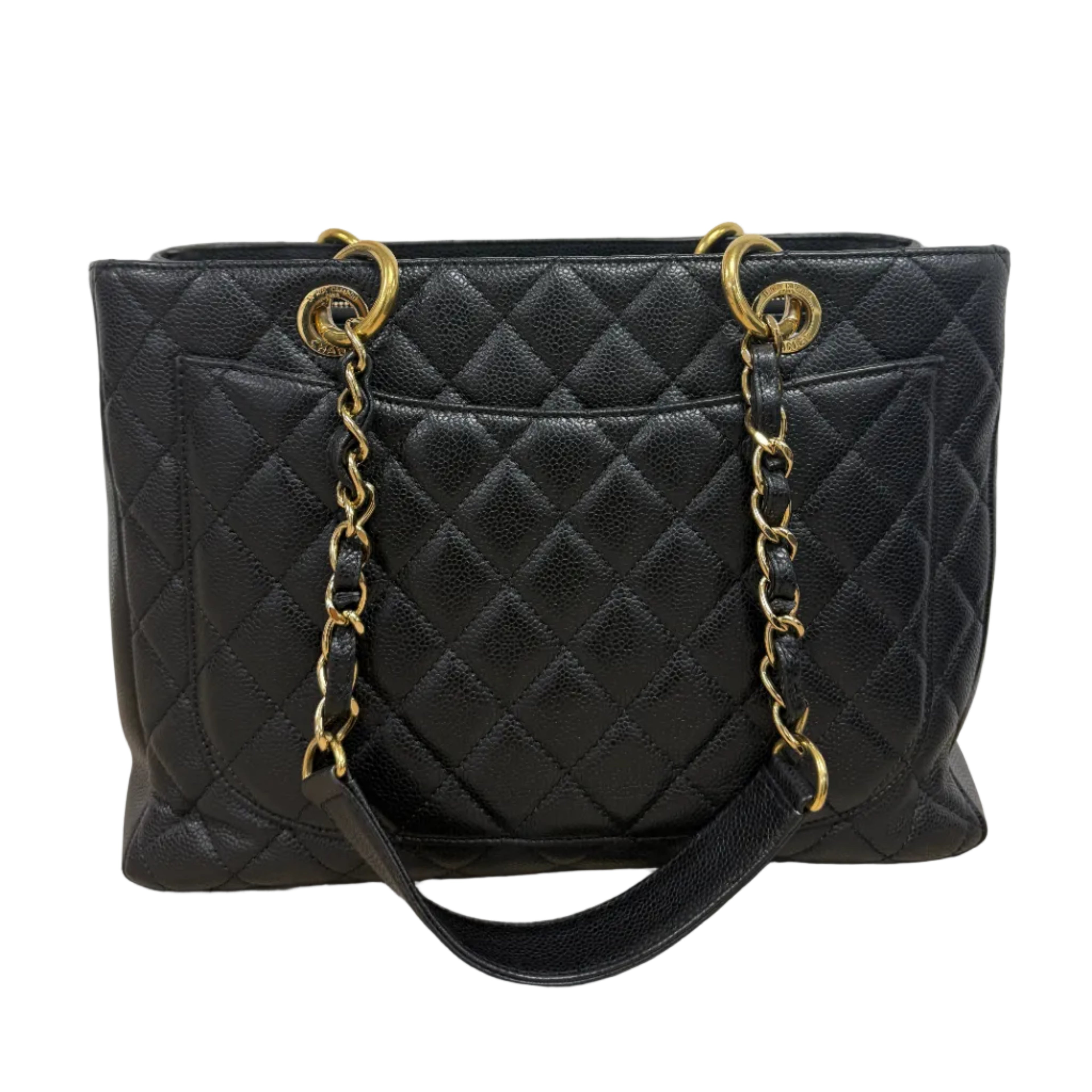 Chanel Grand Shopping Tote (GST) in Black Caviar Leather with Gold Hardware