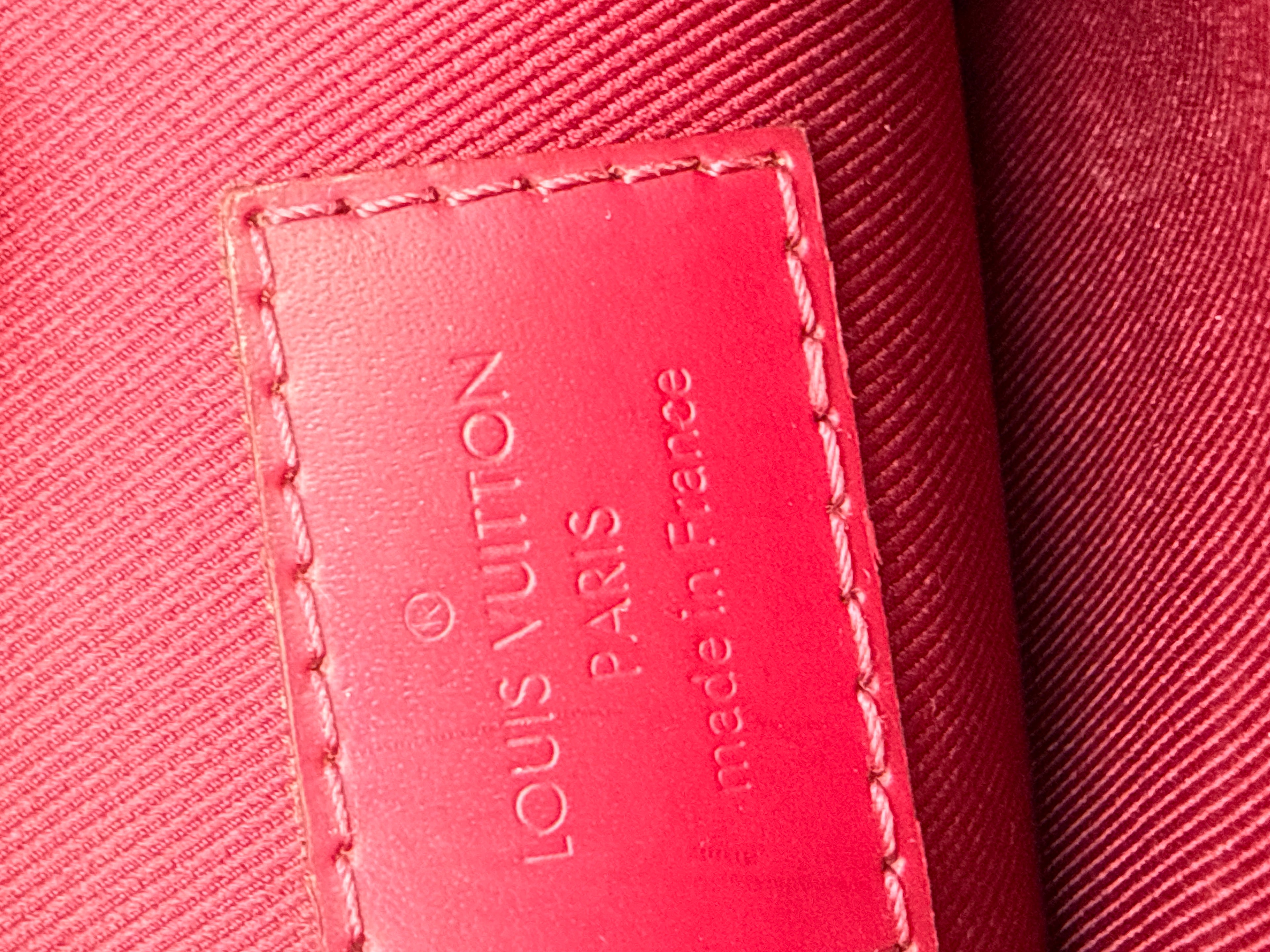 Vintage Louis Vuitton Monogram Pouch - Toiletry Case with Red Interior