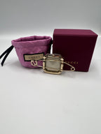 Gucci Crystal Safety Pin Brooch Gold-Tone Metal
