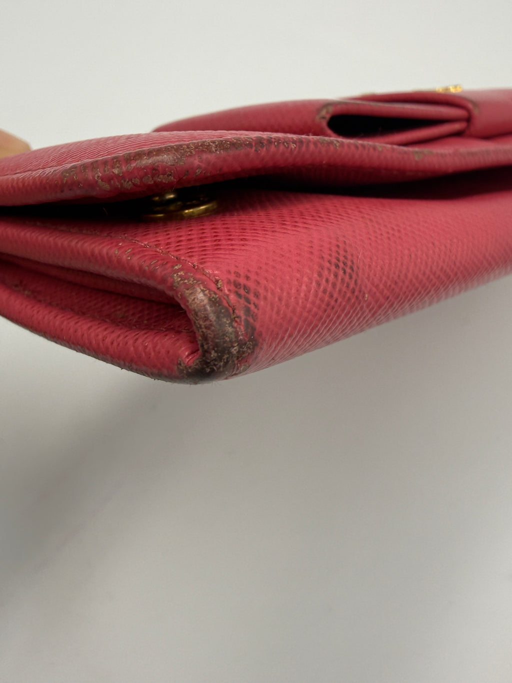 Prada Vitello Move Continental Flap Wallet in Rosso Red