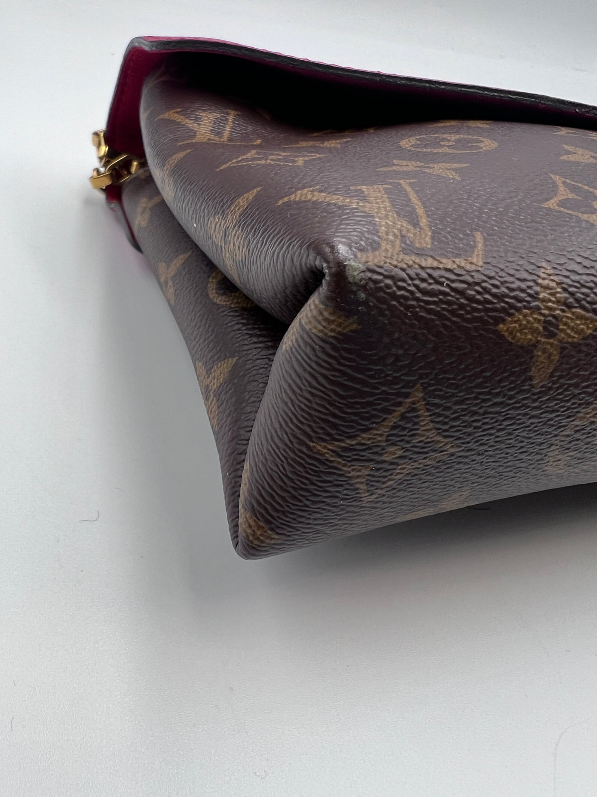 Louis Vuitton Monogram Canvas and Monogram Empreinte Double V Shoulder Bag in Cherry Berry / Ruby
