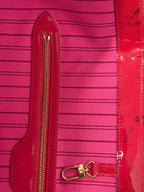 Louis Vuitton x Takashi Murakami Limited Edition Pink Shiny Leather Cosmic Blossom Tote GM