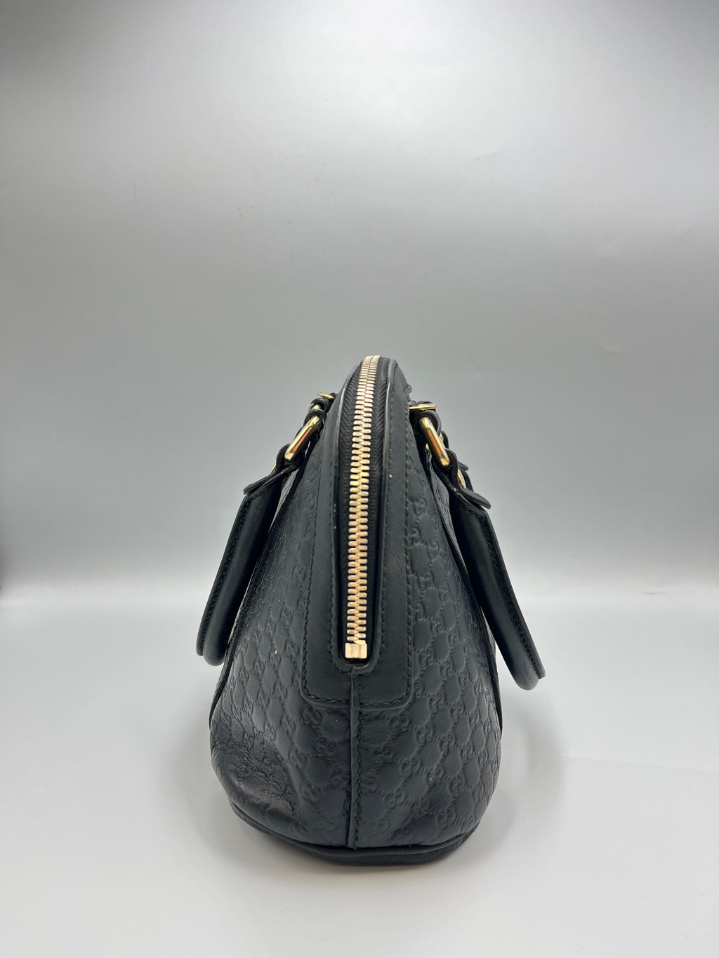Gucci Guccissima Black Leather Dome Bag