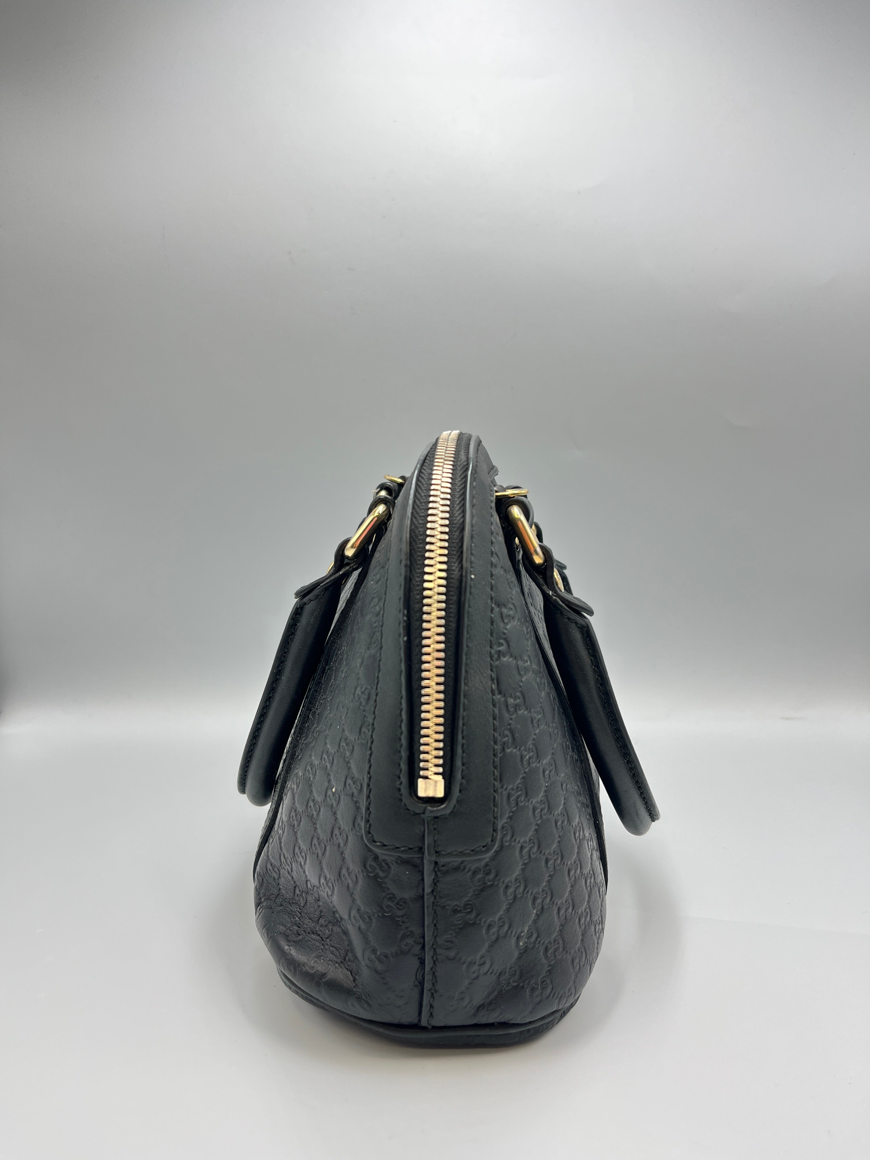 Gucci Guccissima Black Leather Dome Bag