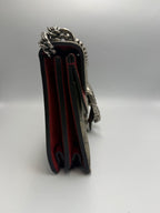 Gucci Dionysus GG Supreme Small Shoulder Bag with Red Suede Trim
