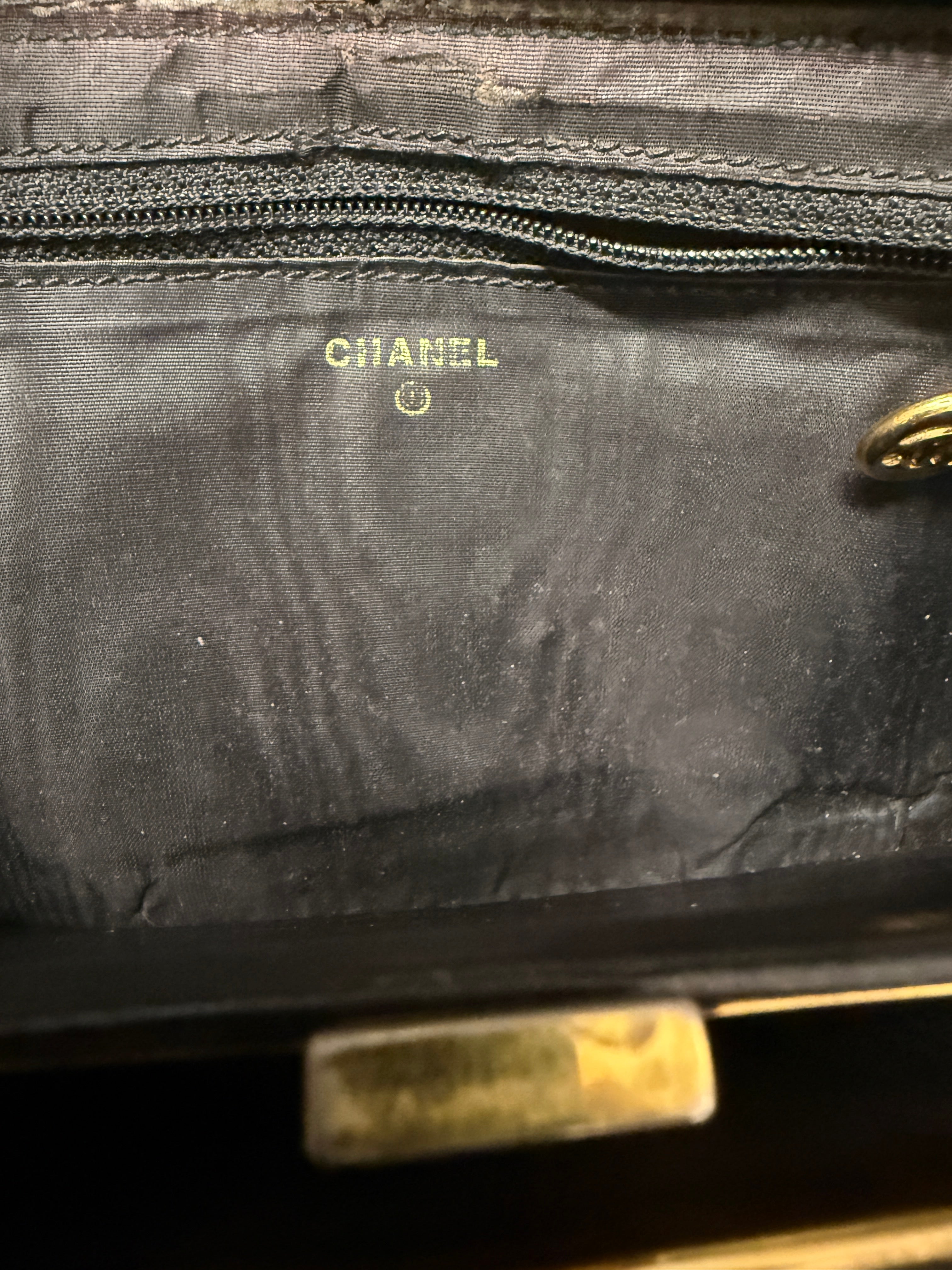 Chanel CC Filigree Zip Around Wallet Black Caviar Leather