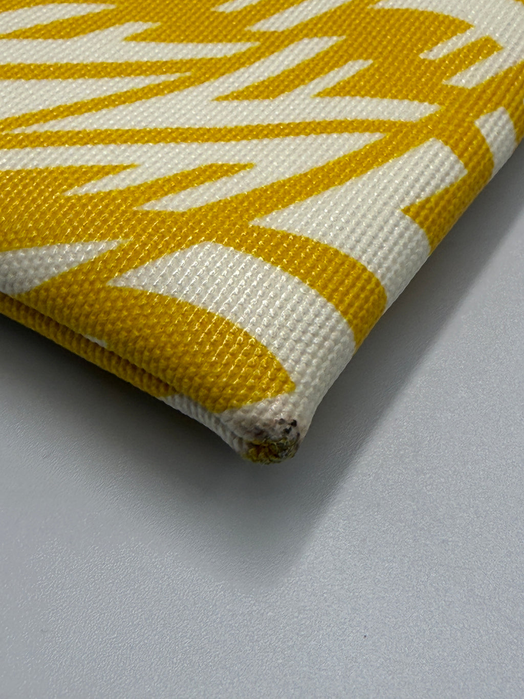 Pre-owned Fendi Yellow & White Vertigo Canvas Pouch