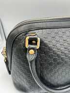 Gucci Guccissima Black Leather Dome Bag