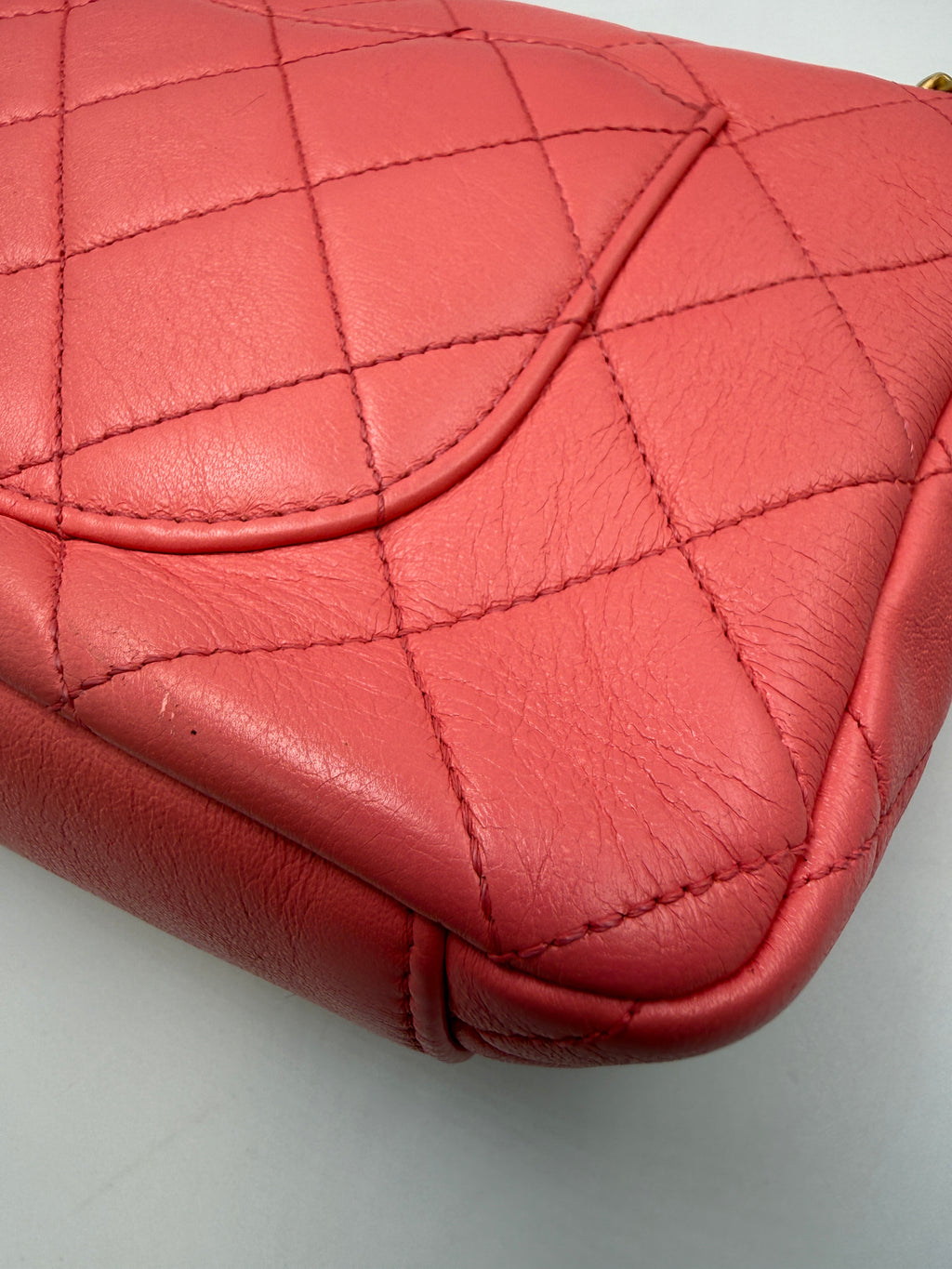 Chanel Small Flap Bag in Coral Pink Lambskin Leather