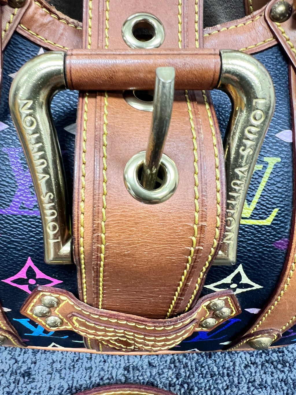 Louis Vuitton x Takashi Murakami Monogram Multicolore Black Theda Bag