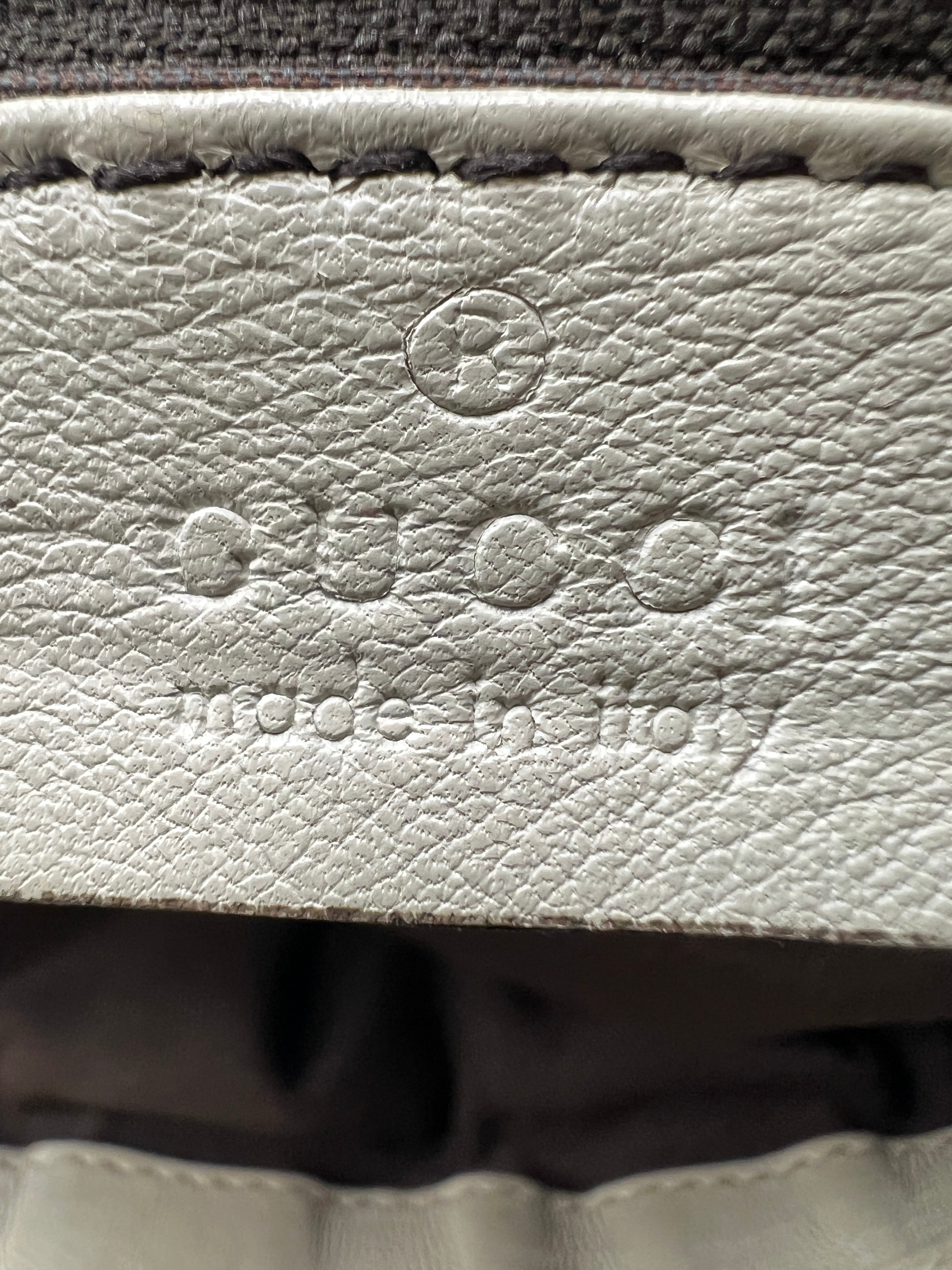 Gucci Sukey Shoulder Bag in GG Canvas with White Leather Trim