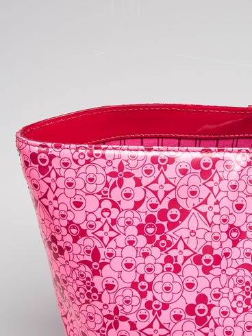 Louis Vuitton x Takashi Murakami Limited Edition Pink Shiny Leather Cosmic Blossom Tote GM