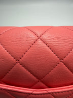 Chanel Small Flap Bag in Coral Pink Lambskin Leather