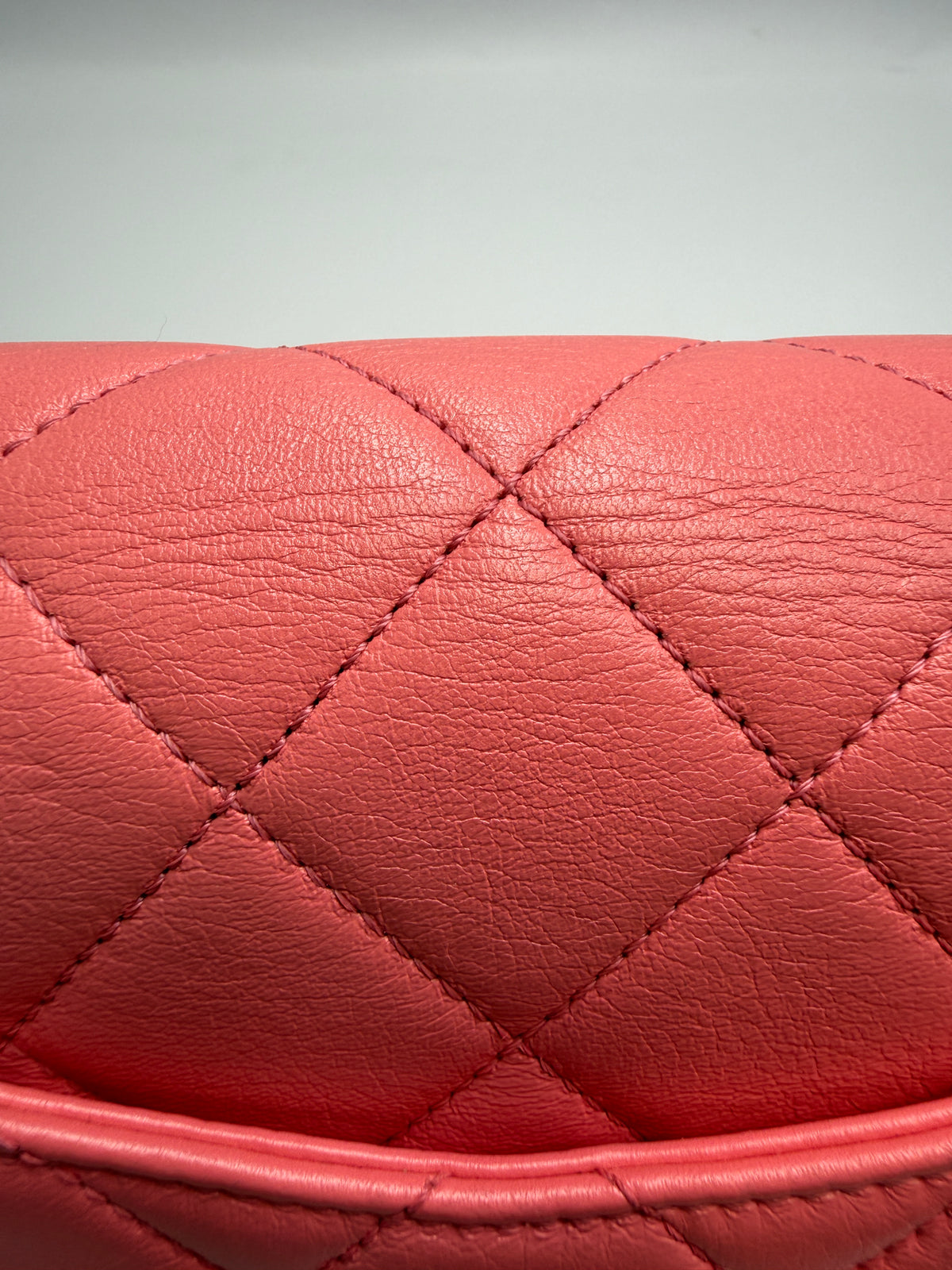 Chanel Small Flap Bag in Coral Pink Lambskin Leather
