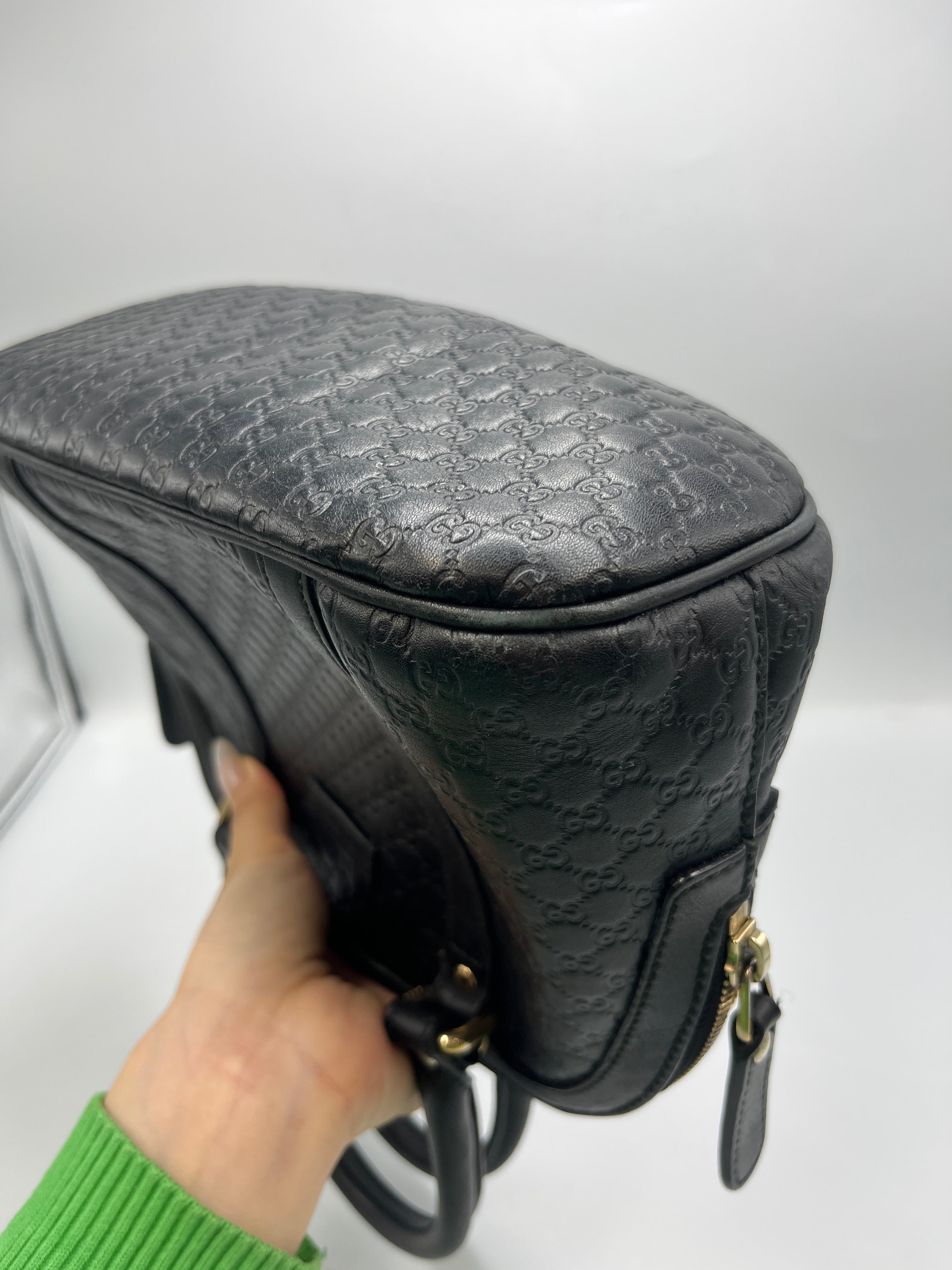 Gucci Guccissima Black Leather Dome Bag