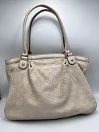 Gucci Guccissima Leather Tote Bag in Off-White