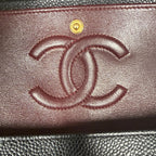 Chanel Medium Classic Double Flap Bag Black Caviar Leather Gold Hardware