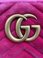 Gucci Velvet Matelass Small GG Marmont Camera Bag