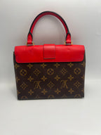 Louis Vuitton Locky BB Monogram Canvas & Red Leather Top Handle Crossbody Bag