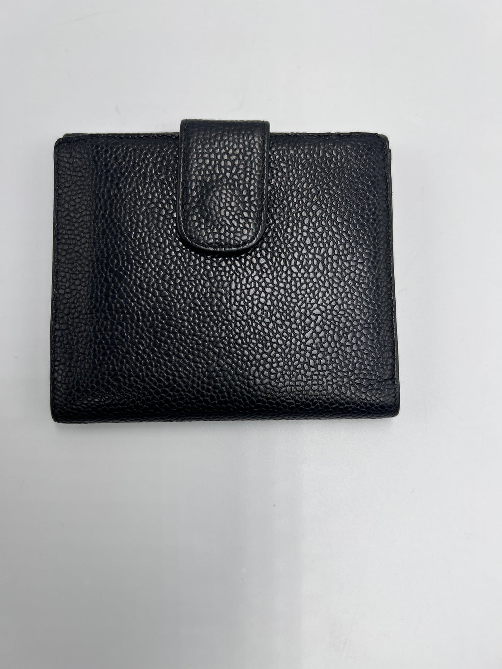 Chanel Vintage Timeless CC French Purse Wallet in Black Caviar Leather