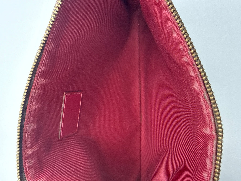 Vintage Louis Vuitton Monogram Pouch - Toiletry Case with Red Interior