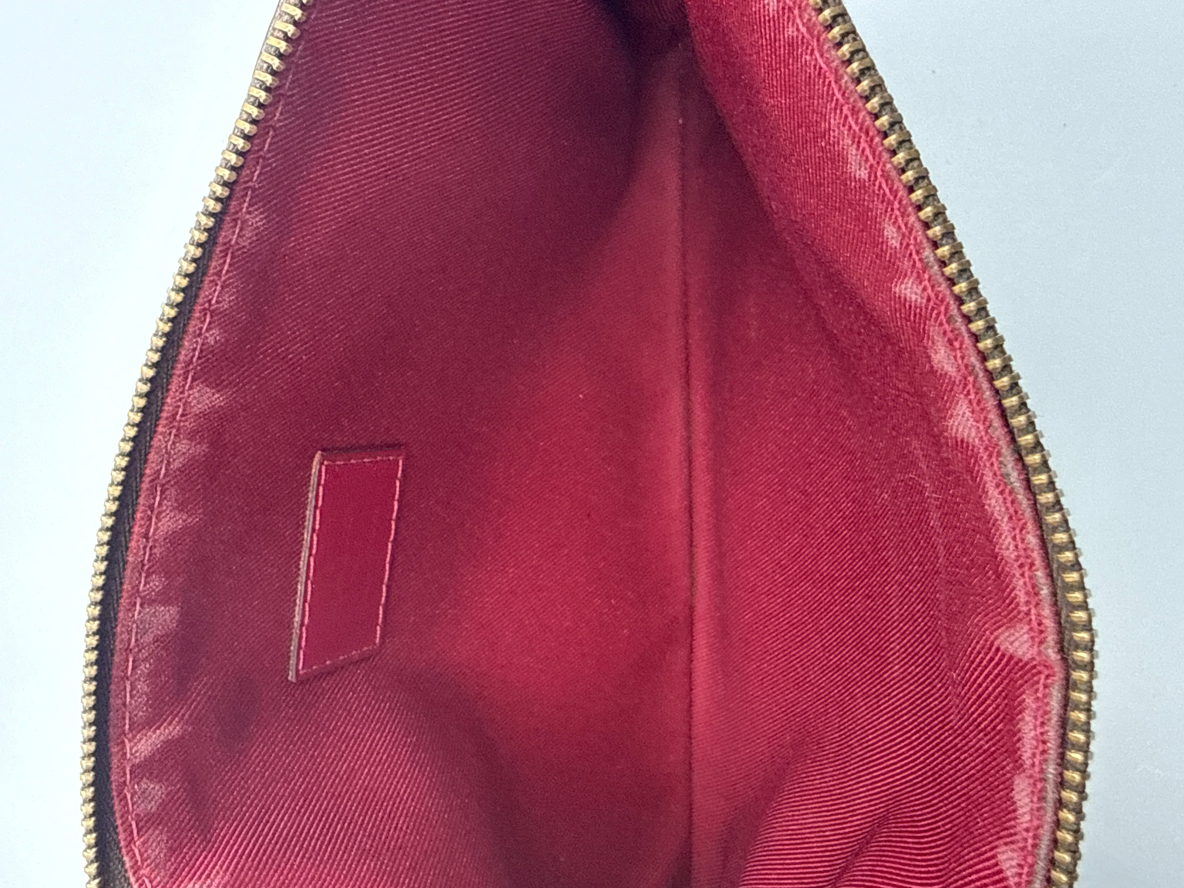 Vintage Louis Vuitton Monogram Pouch - Toiletry Case with Red Interior