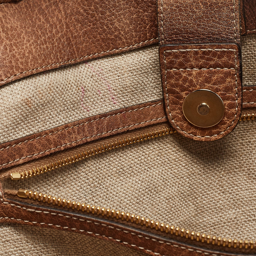 Gucci Bamboo Tassel Tote in Medium Brown Guccissima Leather